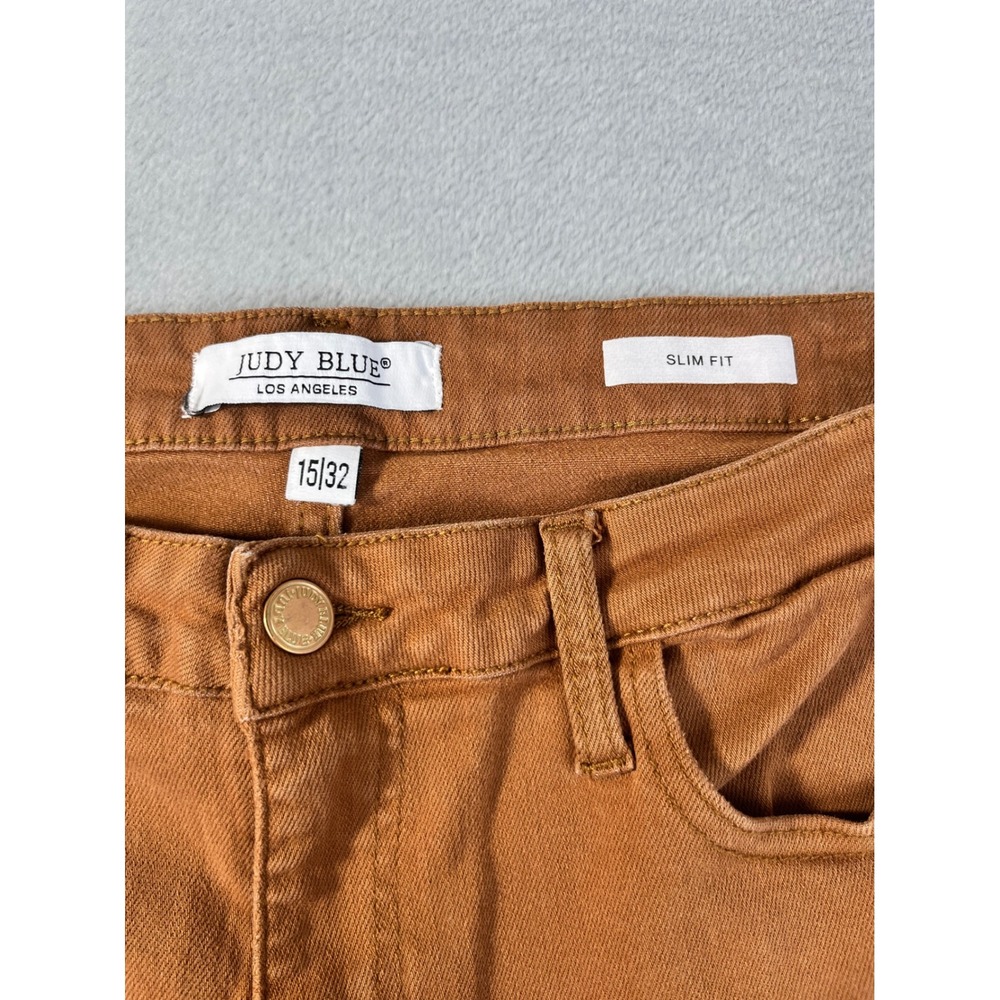 Judy Blue Slim Fit Jeans Womens 15/32 Orange Excellent High Rise Colored Denim - Picture 3 of 6